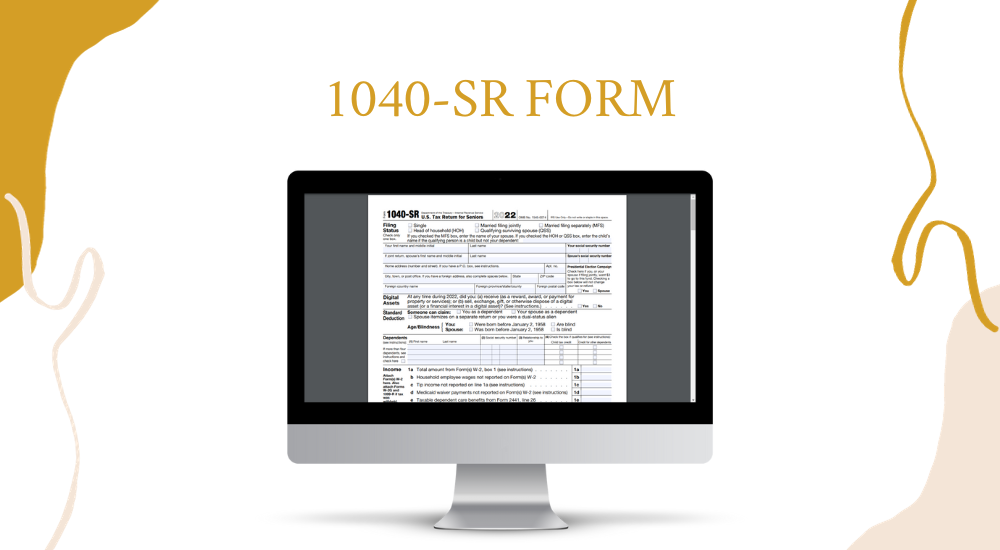 The 1040-SR online form on the desktop