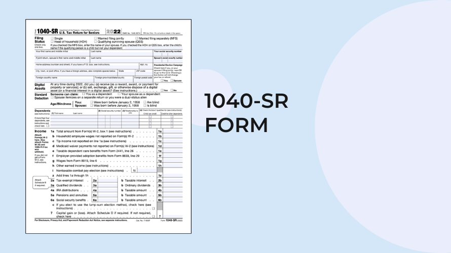 Printable Form 1040-SR for 2023